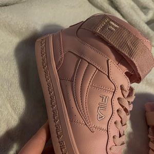 Pink Filas high tops